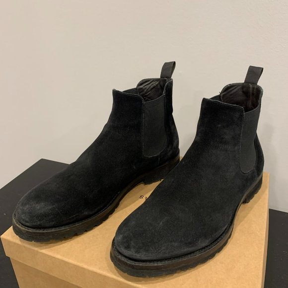 Ortigni (Firenze) Black Suede Chelsea Boots - Picture 3 of 13